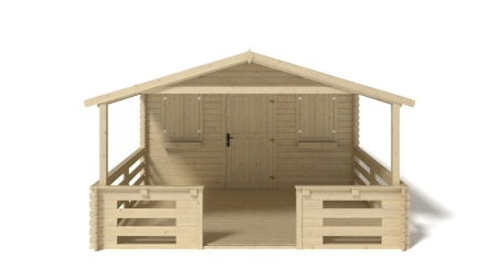 Caseta de jardín de madera-4x3 m - 20 m2 con terraza