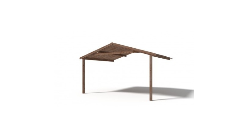 Caseta de jardín de madera-4x4 m - 28 m2 con terraza- Impregnada