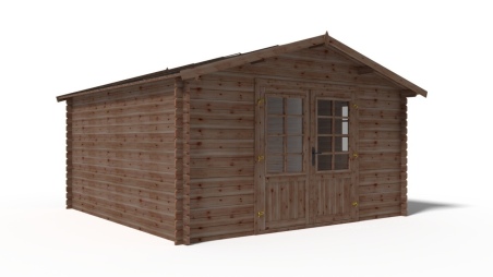 Caseta de jardín de madera 15.2 m2 - 3.9x3.9 m - 34 mm - impregnada