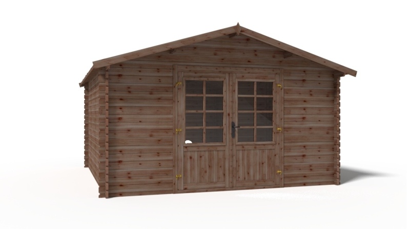 Caseta de jardín de madera 15.2 m2 - 3.9x3.9 m - 34 mm - impregnada