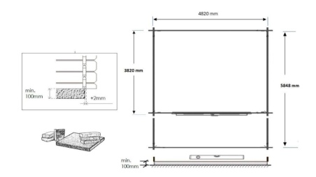 Caseta de jardín de madera-5x4 m - 30 m2 con terraza