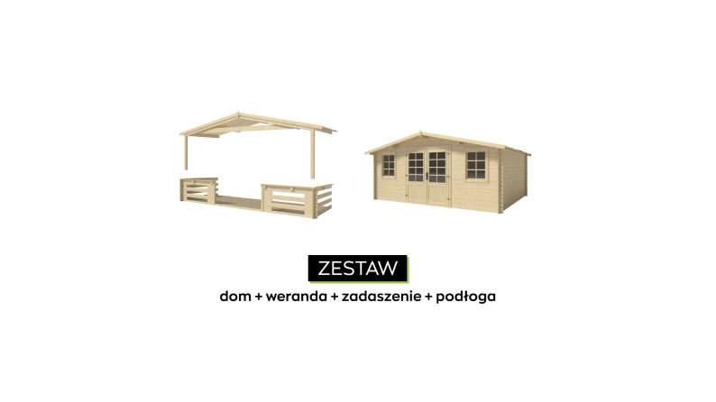 Caseta de jardín de madera-5x4 m - 30 m2 con terraza