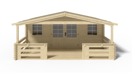 Caseta de jardín de madera-5x4 m - 30 m2 con terraza