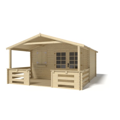 Caseta de jardín de madera-4x3 m - 20 m2 con terraza