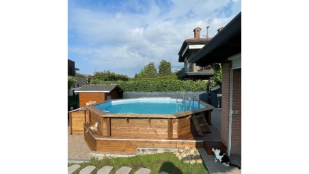 Piscina de madera 5.37x5.37 - H.1.31 m autoportante