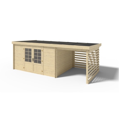 Caseta de jardín de madera 18 m2 - 5.96x2.95 m - 24 mm