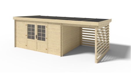 Caseta de jardín de madera 18 m2 - 5.96x2.95 m - 24 mm