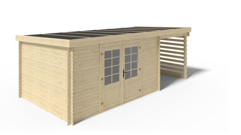 Caseta de jardín de madera 18 m2 - 5.96x2.95 m - 24 mm