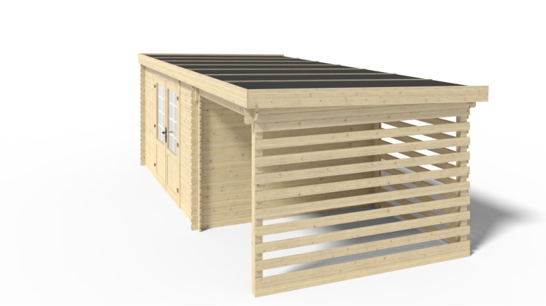 Caseta de jardín de madera 18 m2 - 5.96x2.95 m - 24 mm