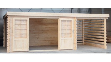 Caseta de jardín de madera 18 m2 - 5.96x2.95 m - 24 mm