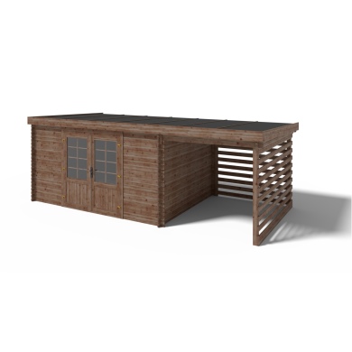 Caseta de jardín de madera 18 m2 - 5.96x2.95 m - 24 mm - impregnada