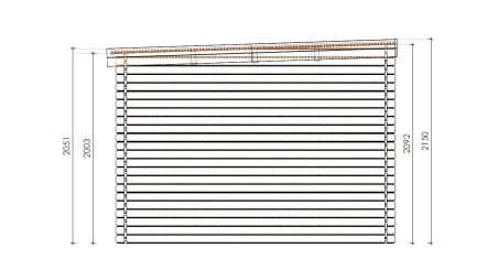 Caseta de jardín de madera 18 m2 - 5.96x2.95 m - 24 mm - impregnada