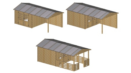 Caseta de jardín de madera 18.52 m2 - 5.7x2.95 m - 24 mm