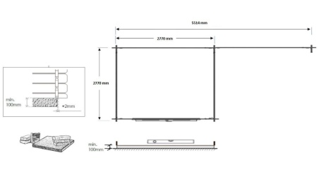 Caseta de jardín de madera 18.52 m2 - 5.7x2.95 m - 24 mm