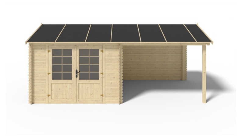 Caseta de jardín de madera 18.52 m2 - 5.7x2.95 m - 24 mm