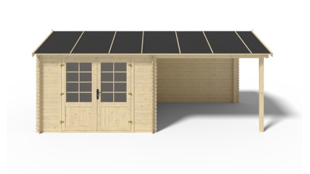 Caseta de jardín de madera 18.52 m2 - 5.7x2.95 m - 24 mm