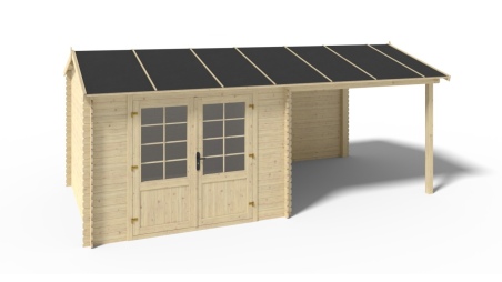 Caseta de jardín de madera 18.52 m2 - 5.7x2.95 m - 24 mm