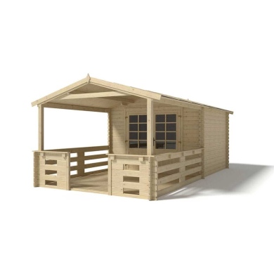 Caseta de jardín de madera-3x4 m - 21 m2 con terraza