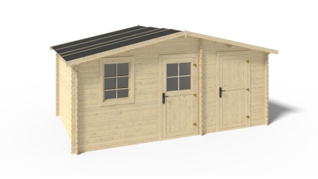 Caseta de jardín de madera-5x3 m - 35 m2 con terraza