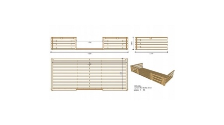Caseta de jardín de madera-5x3 m - 35 m2 con terraza
