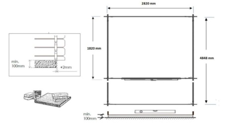 Caseta de jardín de madera-3x2 m - 15 m2 con terraza