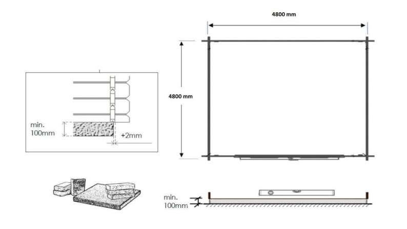Caseta de jardín de madera 25 m2 - 5x5 m - 40 mm