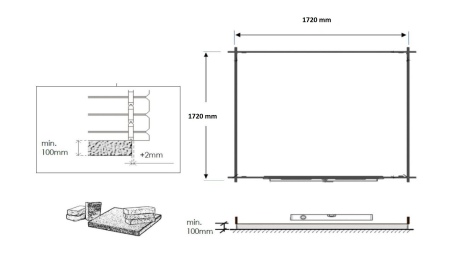 Caseta de jardin de madera 3.61 m2 - 1.9x1.9 m - 28 mm  
