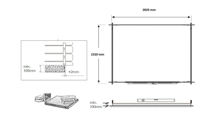 Caseta de jardín de madera 7.5 m2 - 2.5x3 m - 28 mm - impregnada