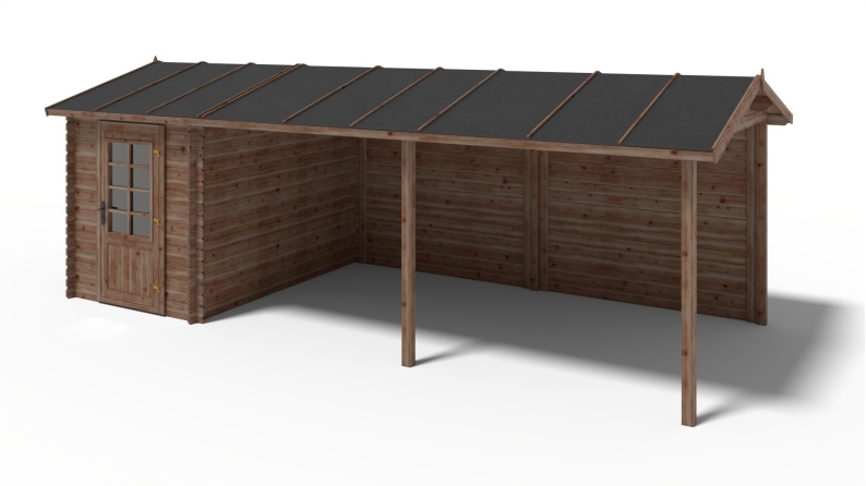 Pared para la caseta 28 mm - 3.85xh.2.15 m  - tratada.