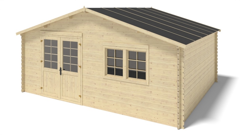 Caseta de jardín de madera-6x5 m - 42 m2 con terraza