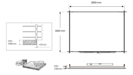Caseta de jardin de madera 6 m2 - 3x2 m - 28 mm  