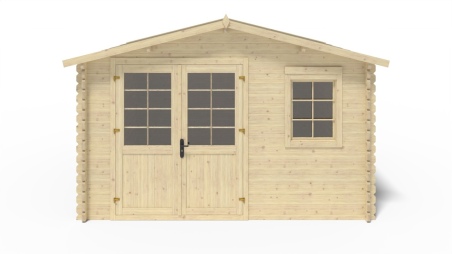 Caseta de jardín de madera-4x4 m - 24 m2 con terraza