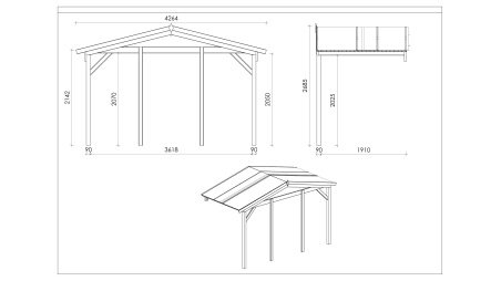 Alero de terraza 4x2 m
