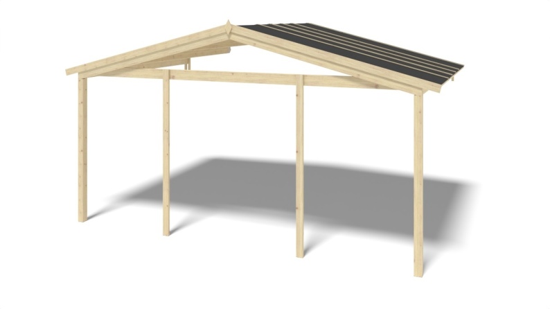 Caseta de jardín de madera-5x4 m - 35 m2 con terraza