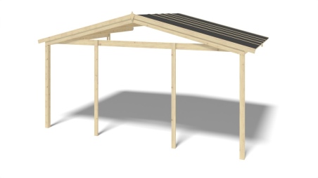 Caseta de jardín de madera-5x4 m - 35 m2 con terraza