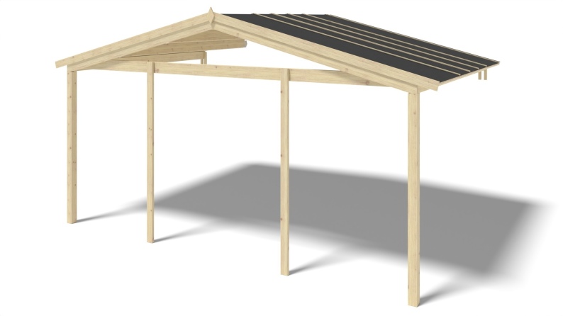 Caseta de jardín de madera-5x5 m - 40 m2 con terraza