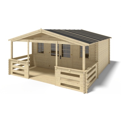 Caseta de jardín de madera-5x4 m - 30 m2 con terraza