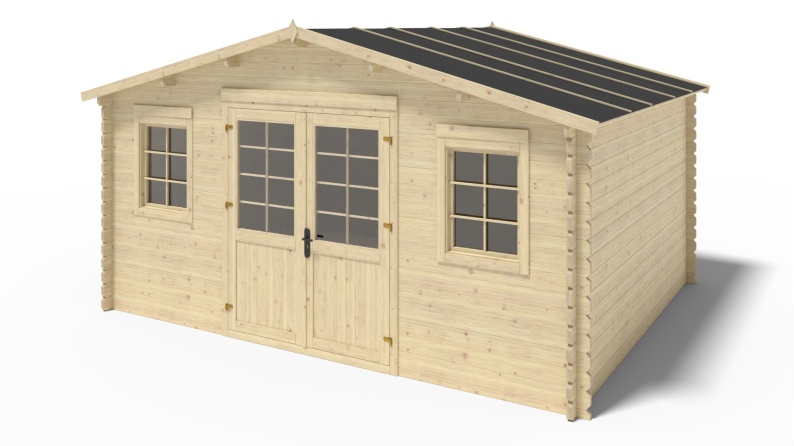 Caseta de jardín de madera-5x4 m - 30 m2 con terraza