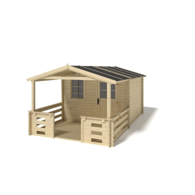 Caseta de jardín de madera-3x2.5 m - 13.5 m2 con terraza