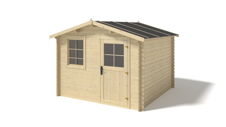 Caseta de jardín de madera-3x2 m - 15 m2 con terraza