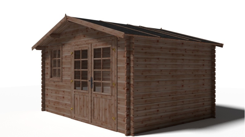 Caseta de jardín de madera 11.7 m2 - 3.9x3 m - 34 mm - impregnada