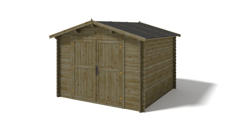 Caseta de jardín de madera 9 m2 - 3x3 m - 28 mm - impregnada