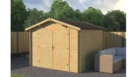 Caseta de jardín de madera 9 m2 - 3x3 m - 28 mm - impregnada