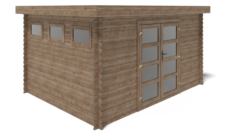 Caseta de jardín de madera 12 m2 - 4x3 m - 28 mm - impregnada