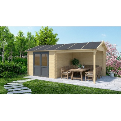 Caseta de jardín de madera 17.4 m2 - 5.79x3 m - 28 mm