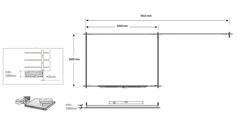 Caseta de jardín de madera 17.4 m2 - 5.79x3 m - 28 mm