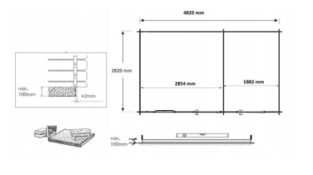 Caseta de jardín de madera 15 m2 - 5x3 m - 28 mm