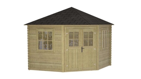 Caseta de jardín de madera 7.3 m2 - 3x3 m - 28 mm - impregnada