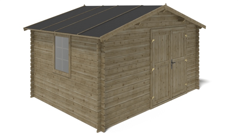 Caseta de jardín de madera 12 m2 - 4x3 m - 28 mm - impregnada