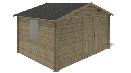 Caseta de jardín de madera 12 m2 - 4x3 m - 28 mm - impregnada